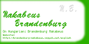 makabeus brandenburg business card